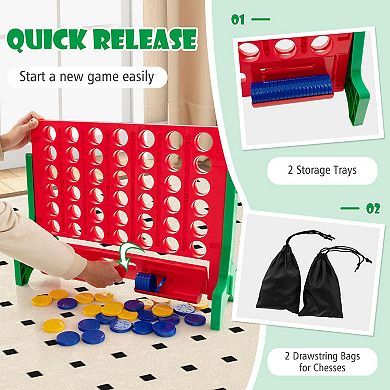 Jumbo 4-to-Score Connect Game Set with Carrying Bag and 42 Coins