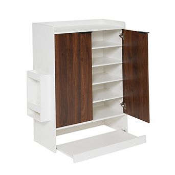 7 tier Shoe Storage Cabinet with 4 Adjustable Shelves and Umbrella Stand