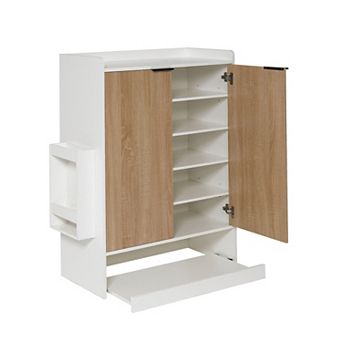 7 tier Shoe Storage Cabinet with 4 Adjustable Shelves and Umbrella Stand