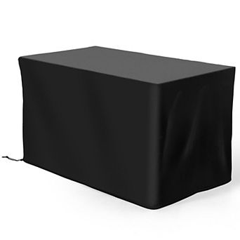 43'' Rectangular Fire Pit Cover with PVC Coating for Outdoor Patio Propane Fire Pit Table, Black