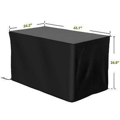 43'' Rectangular Fire Pit Cover with PVC Coating for Outdoor Patio Propane Fire Pit Table, Black