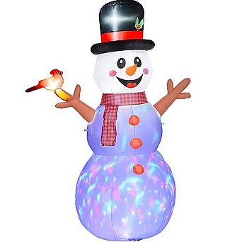 Inflatable Branch Hand Snowman with LED Lights - Festive Outdoor Christmas Yard Decoration
