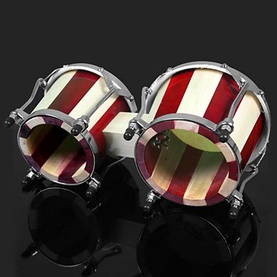 Pyle 6.5'' & 7.5'' Hand-Crafted Wooden Bongo Drums with Chrome-Plated Hardware PBND10