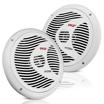 Pyle 6.5'' Waterproof Marine Component Speakers (PLMR60W) - Full Range Stereo Sound - White