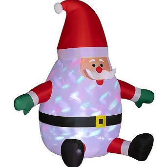 Christmas Outdoor Yard Display Inflatable Christmas Santa Claus with Rotating Magic Ball Light