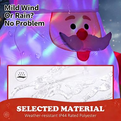 Christmas Outdoor Yard Display Inflatable Christmas Santa Claus with Rotating Magic Ball Light