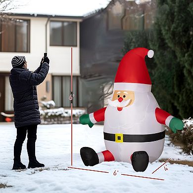 Christmas Outdoor Yard Display Inflatable Christmas Santa Claus with Rotating Magic Ball Light