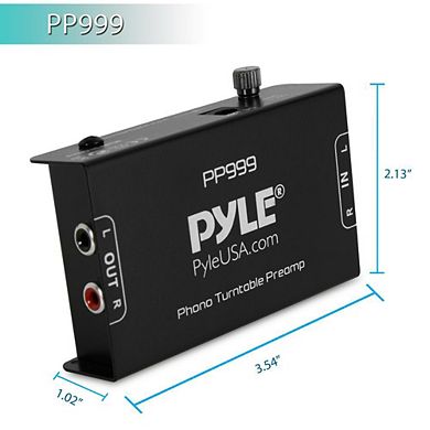 Pyle Mini Phono Turntable Preamp - Low Noise Stereo Preamplifier with RCA Input/Output