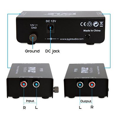 Pyle Mini Phono Turntable Preamp - Low Noise Stereo Preamplifier with RCA Input/Output