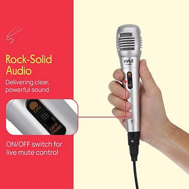 Pyle Dynamic Handheld Microphone with 6.5' XLR Cable (PDMIK1) - Rugged & High Output