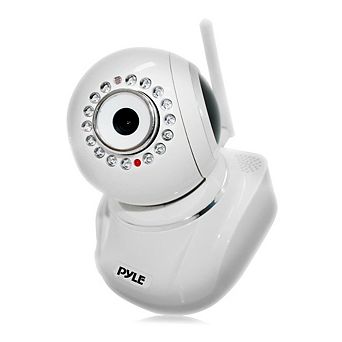 Pyle PIPCAMHD82 1080p WiFi Security Camera with Remote Monitoring & Pan/Tilt Control - White