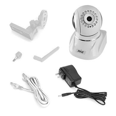 Pyle PIPCAMHD82 1080p WiFi Security Camera with Remote Monitoring & Pan/Tilt Control - White