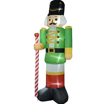 Light-Up Inflatable Nutcracker Figure - Eye-Catching Outdoor Christmas Decoration for Your Yard