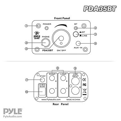 Pyle PDA35BT Compact Bluetooth Amplifier - 100 Watt Mini Headphone Amp