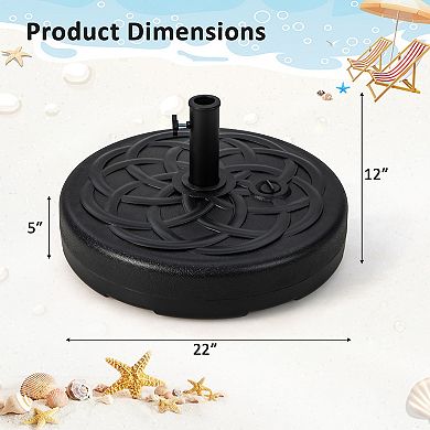 22 Inch Fillable Heavy-Duty Round Patio Umbrella Base Stand