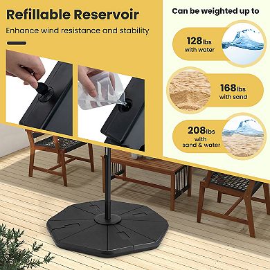 4-Piece Fillable Umbrella Base Stand for Garden Yard Poolside