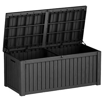 150 Gal. Wicker Resin Outdoor Patio Storage Deck Box