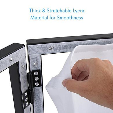 Pyle DJ Booth Façade Screen Cover Scrim Panel (PDJFAC10) - White Lycra Spandex