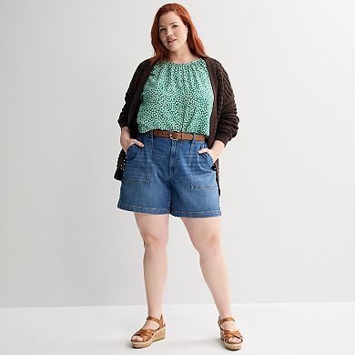 Plus Size Sonoma Goods For Life® Mid Rise Utility Shorts