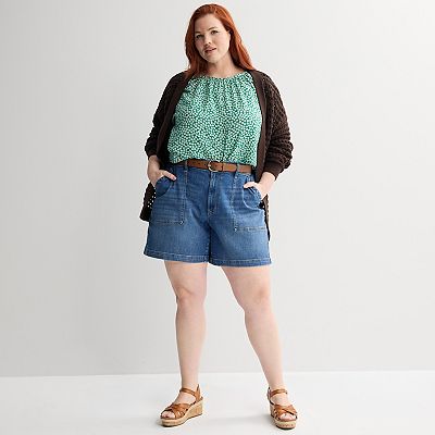 Plus Size Sonoma Goods For Life® Mid Rise Utility Shorts