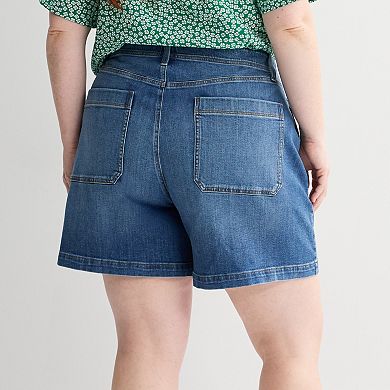 Plus Size Sonoma Goods For Life® Mid Rise Utility Shorts