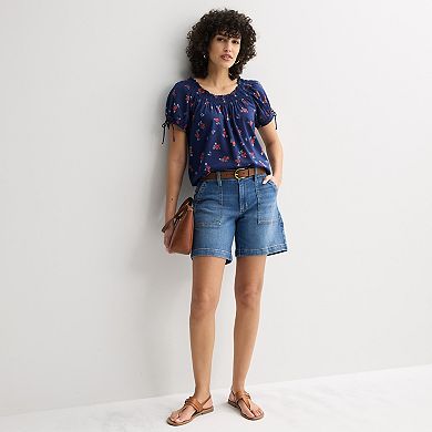 Petite Sonoma Goods For Life® Mid Rise Utility Midi Shorts