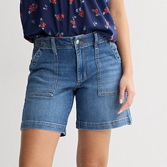 Petite Sonoma Goods For Life® Mid Rise Utility Midi Shorts