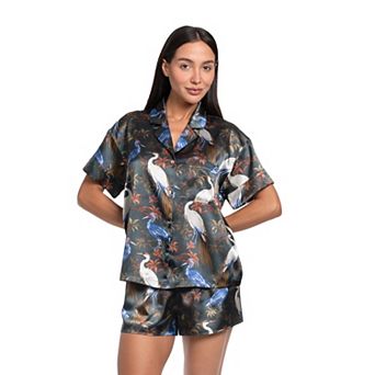 Women's Lilac+London 2 pc Pajama Top & Pajama Shorts Set