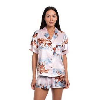 Women's Lilac+London 2 pc Pajama Top & Pajama Shorts Set