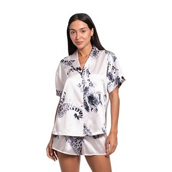 Women's Lilac+London 2 pc Pajama Top & Pajama Shorts Set