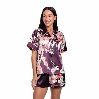 Women's Lilac+London 2 pc Pajama Top & Pajama Shorts Set
