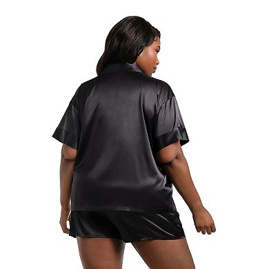 Plus Size Lilac+London 2-Piece Pajama Top & Pajama Shorts Set