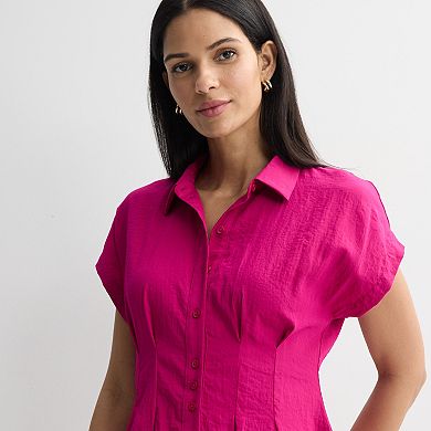 Women's Nine West Cinched Waist Mini Shirt Dress