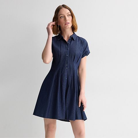 Женские платья Nine West Women's Nine West Cinched Waist Mini Shirt Dress