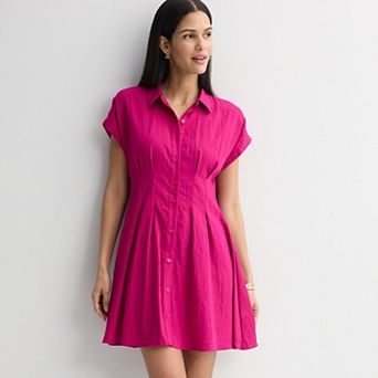 Women's Nine West Cinched Waist Mini Shirt Dress