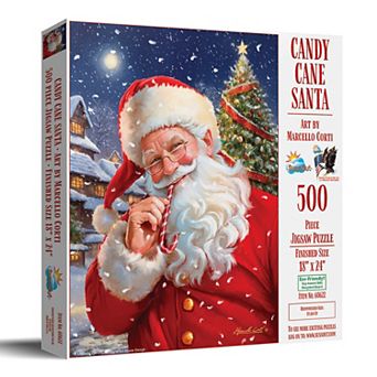 Candy Cane Santa Christmas 500 pc Jigsaw Puzzle