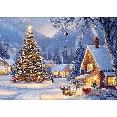 Trefl Red Seasons Greetings Peaceful Winter Night 500 Piece Puzzle