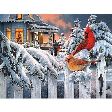Cardinals at home for Christmas 300 piece Jigsaw Puzzle