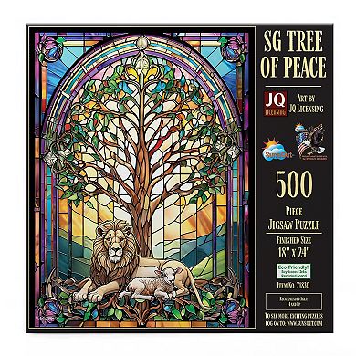 Tree of Peace Stained Glass 500 piece Jigsaw Puzzle for Adults