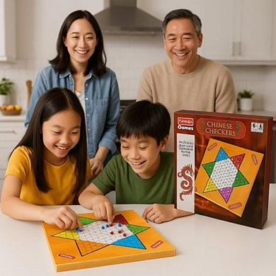 Chinese Checkers: Classic multicolor strategy game for 6 players, fun for all ages.
