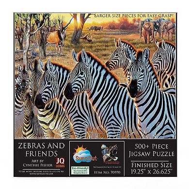 Zebras and Friends 500 piece Large Piece Jigsaw Puzzle