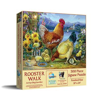 Rooster Walk 500 pc Jigsaw Puzzle