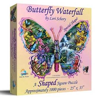Butterfly Waterfall 1000 pc Special Shape Jigsaw Puzzle