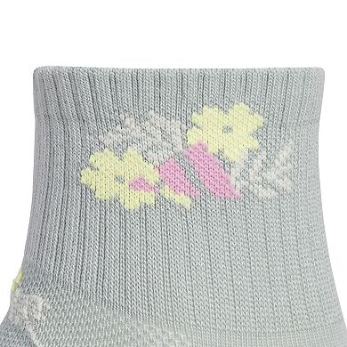 Girls adidas Cushioned Graphic 6-Pack Quarter Socks