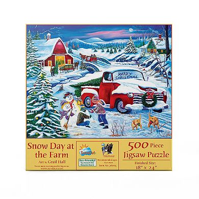 Snow Day at the Farm 500 piece Jigsaw Puzzle
