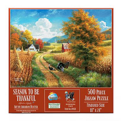 A Season to be Thankful (Thanksgiving Turkey Farm) 500 piece Jigsaw Puzzle