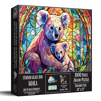 Stained Glass Zoo Koala 1000 pc Jigsaw Puzzle