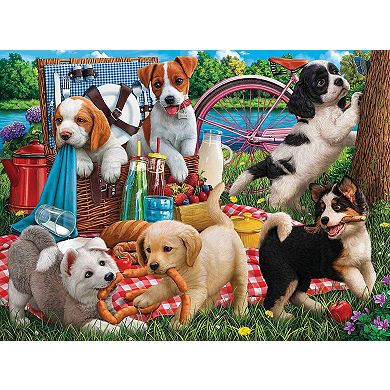 Puppies on a Picnic 500 piece Jigsaw Puzzle