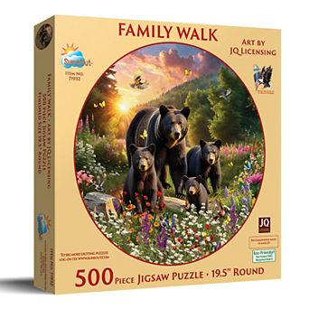 Family Walk 500 pc Round Jigsaw Puzzle