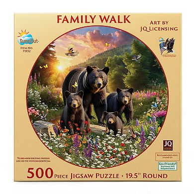 Family Walk 500 piece Round Jigsaw Puzzle
